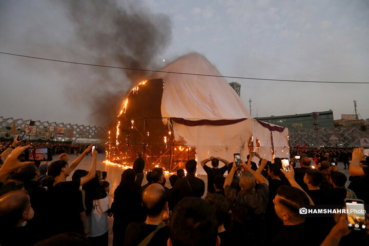 خیمه سوزان عصر عاشورا در میدان امام حسین (ع)