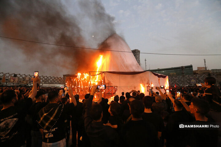 خیمه سوزان عصر عاشورا در میدان امام حسین (ع)