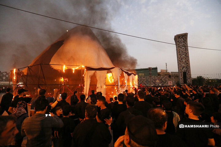 خیمه سوزان عصر عاشورا در میدان امام حسین (ع)