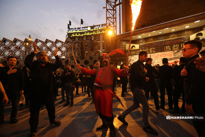 خیمه سوزان عصر عاشورا در میدان امام حسین (ع)