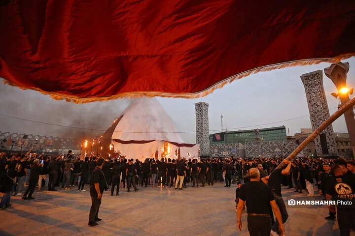 خیمه سوزان عصر عاشورا در میدان امام حسین (ع)