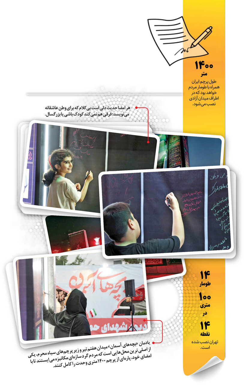 امضای وحدت پای پرچم ایران