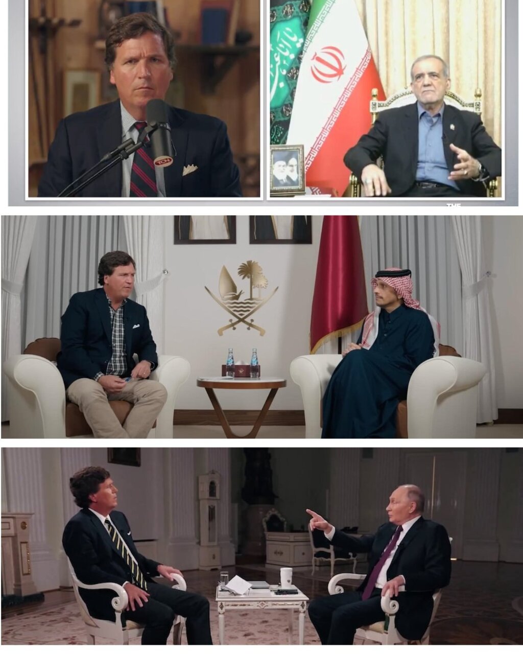 انتقاد از دکور محل گفتگوی پزشکیان با خبرنگار آمریکایی | تصاویر