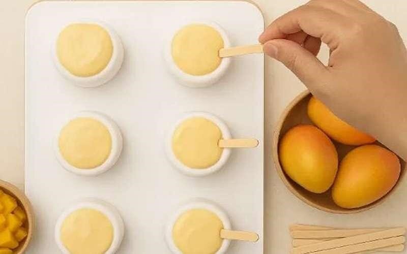 آموزش درست کردن بستنی سه بعدی انبه در خانه