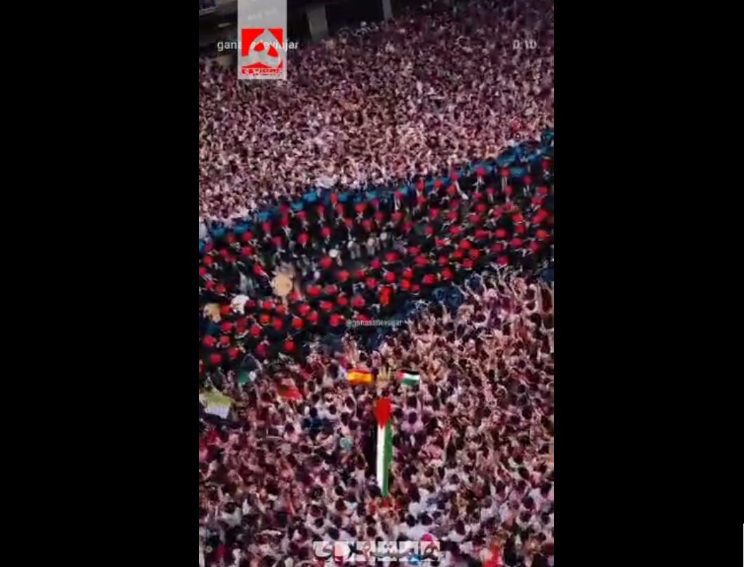 نقاشی عظیم انسانی از نقشه فلسطین | ویدئو