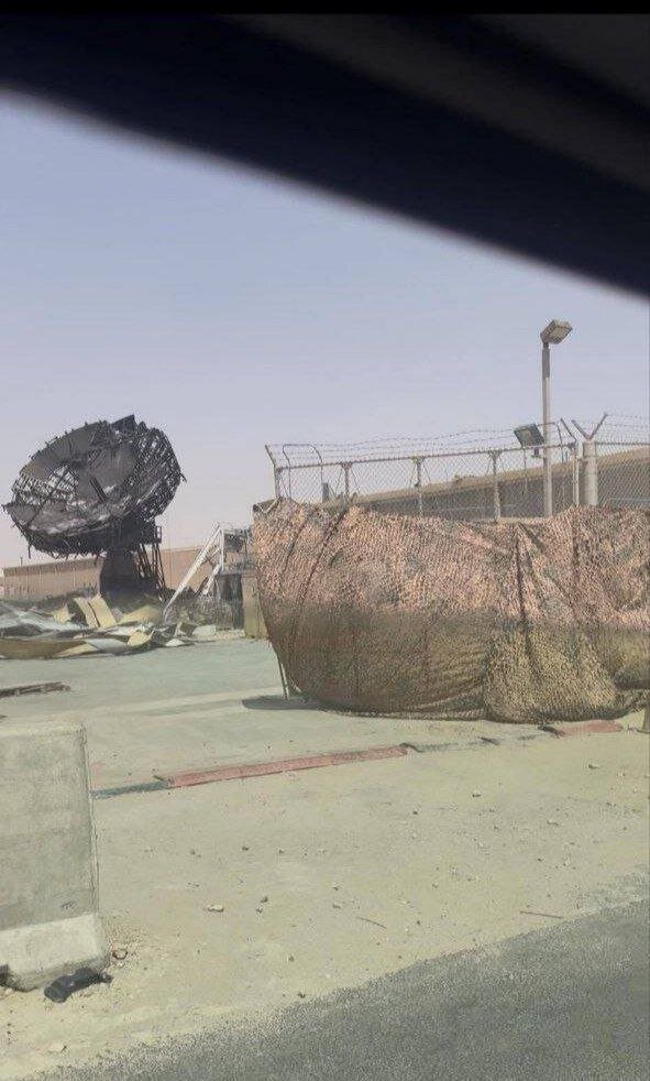 عکسهای جدید از رادار منهدم شده آمریکاییها در العدید