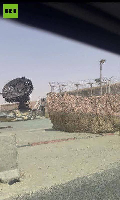 اولین تصاویر از رادار آمریکایی در پایگاه العدید که توسط موشکهای ایران نابود شد