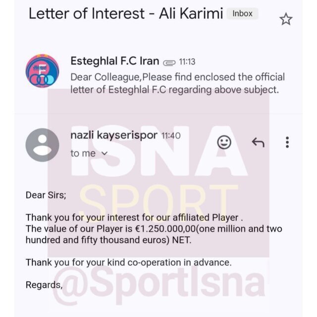 نامه رسمی به استقلال؛ ۱۲۰ میلیارد بدهید این بازیکن را ببرید + عکس