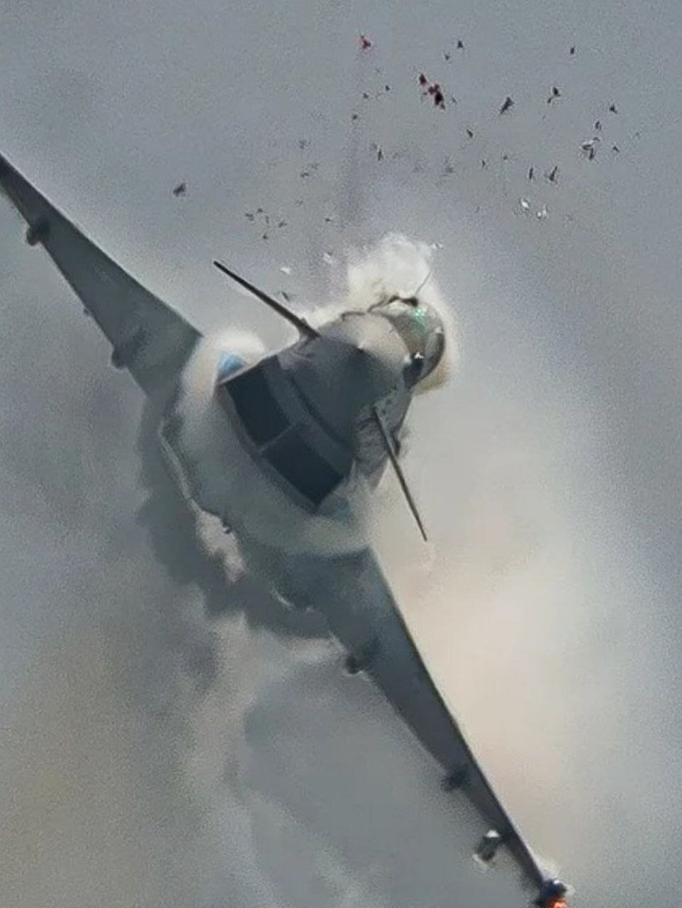 لحظه برخورد پرنده به شیشه جلوی جنگنده | خلبان هواپیما را به سلامت فرود آورد + تصاویر