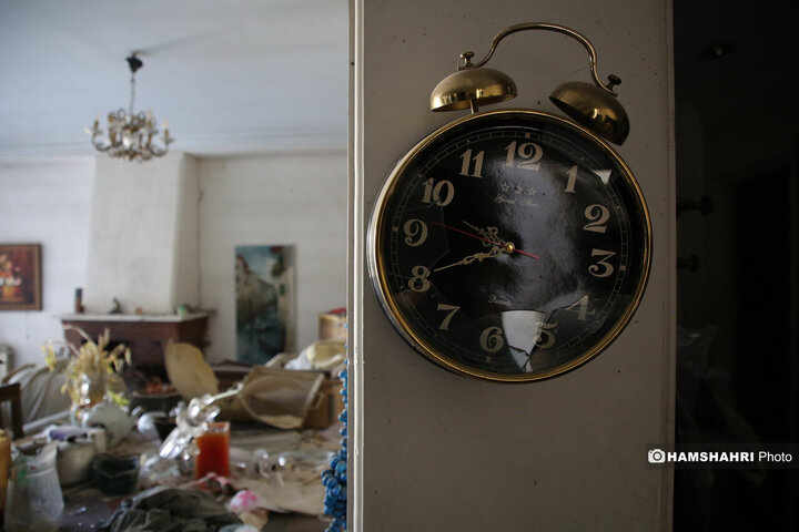 منازل مسکونی خسارت دیده در جنگ تحمیلی ۱۲ روزه اطراف اوین