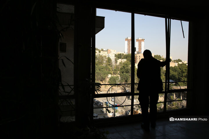 منازل مسکونی خسارت دیده در جنگ تحمیلی ۱۲ روزه اطراف اوین