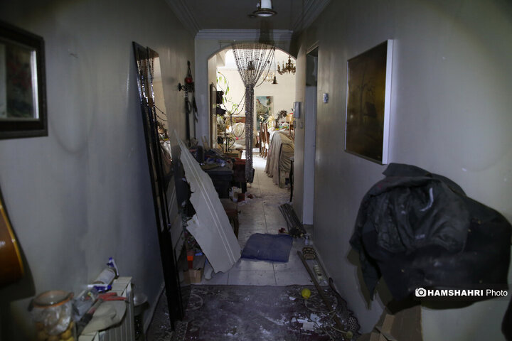 منازل مسکونی خسارت دیده در جنگ تحمیلی ۱۲ روزه اطراف اوین