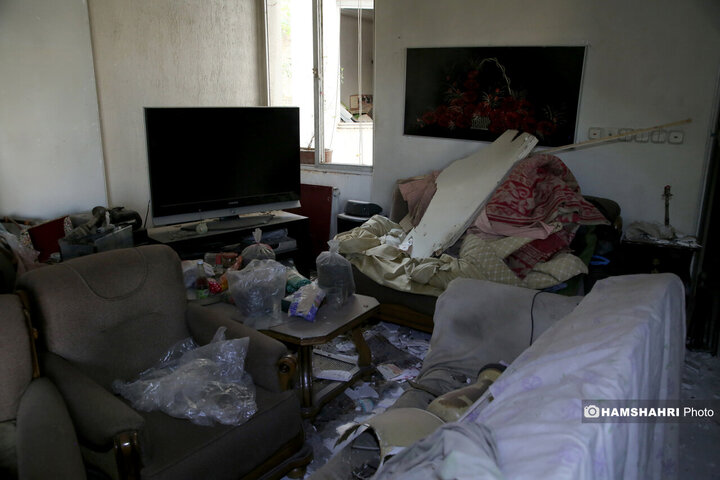 منازل مسکونی خسارت دیده در جنگ تحمیلی ۱۲ روزه اطراف اوین