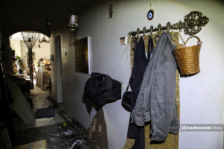 منازل مسکونی خسارت دیده در جنگ تحمیلی ۱۲ روزه اطراف اوین