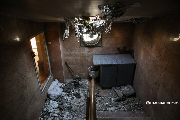 منازل مسکونی خسارت دیده در جنگ تحمیلی ۱۲ روزه اطراف اوین