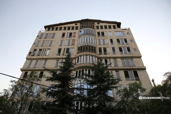 منازل مسکونی خسارت دیده در جنگ تحمیلی ۱۲ روزه اطراف اوین