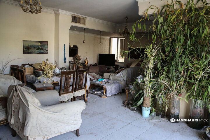 منازل مسکونی خسارت دیده در جنگ تحمیلی ۱۲ روزه اطراف اوین