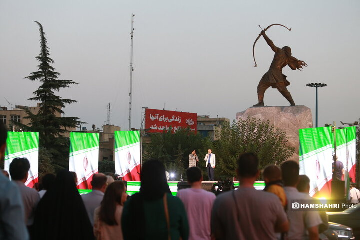 آیین رونمایی از مجسمه ی برنزی آرش کمانگیر
