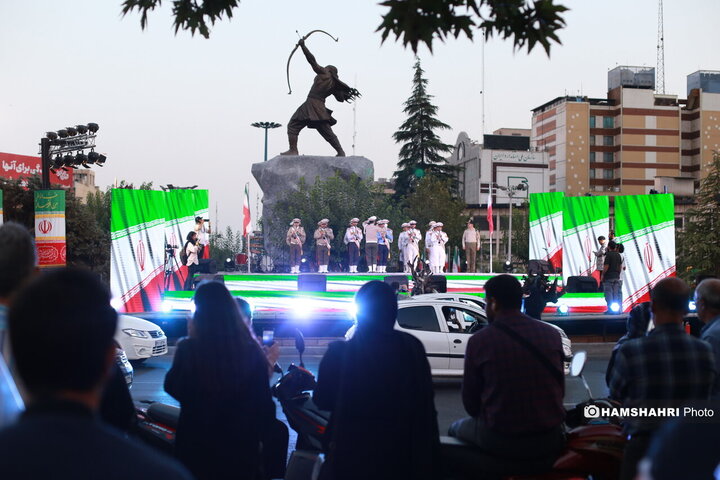 آیین رونمایی از مجسمه ی برنزی آرش کمانگیر