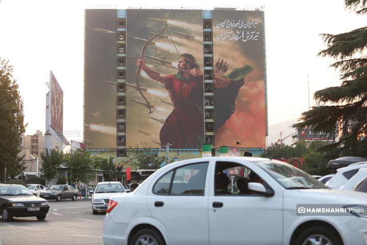 آیین رونمایی از مجسمه ی برنزی آرش کمانگیر