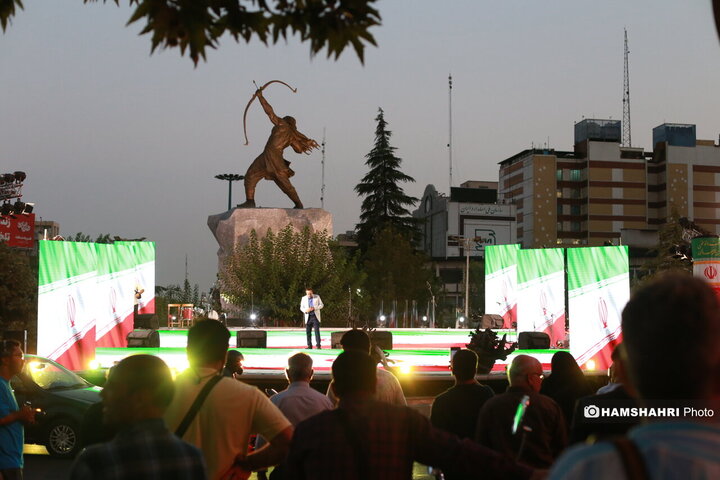 آیین رونمایی از مجسمه ی برنزی آرش کمانگیر