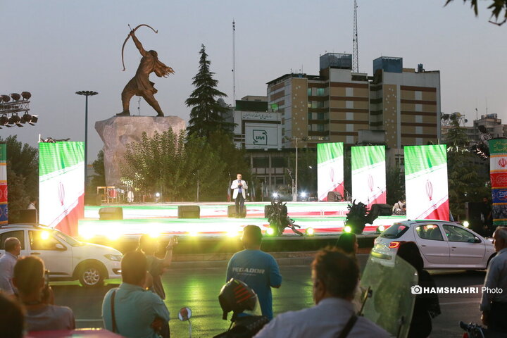 آیین رونمایی از مجسمه ی برنزی آرش کمانگیر
