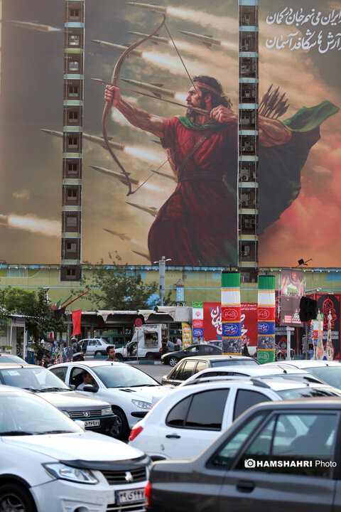 آیین رونمایی از مجسمه ی برنزی آرش کمانگیر