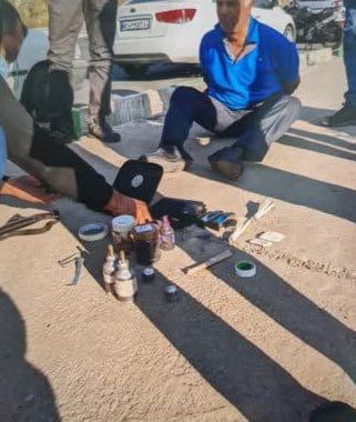 لحظه دستگیری بهروز احسانی به همراه تجهیزات انفجاری | تصاویر