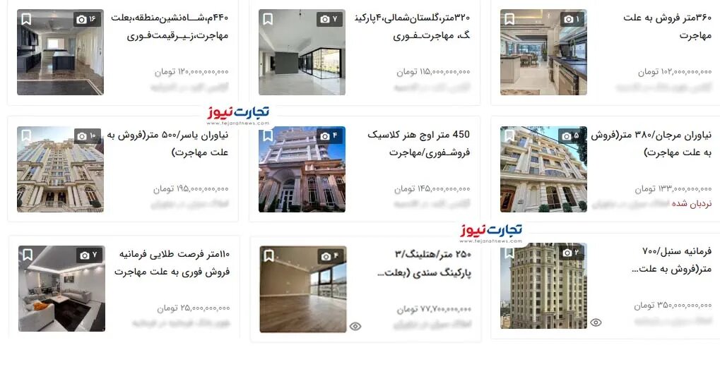 فروش فوری مسکن به دلیل مهاجرت از ولنجک تا چیتگر ؛ لاکچری نشینان فروشنده شدند؟ | قیمت خانه در مناطق شمالی پایتخت را ببینید