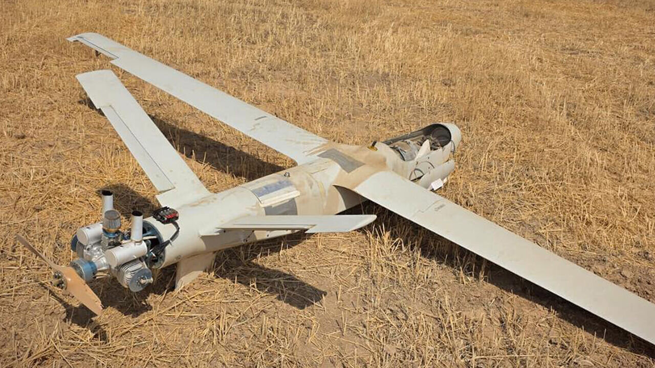 تصاویر سقوط پهپاد مسلح حامل بمب در نزدیکی اربیل عراق