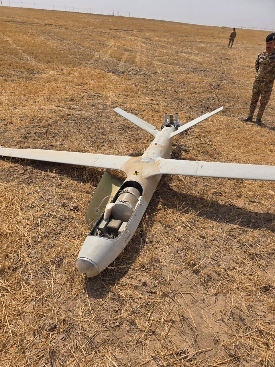 تصاویر سقوط پهپاد مسلح حامل بمب در نزدیکی اربیل عراق