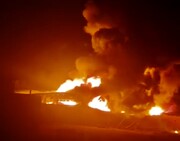 تصاویر آتش سوزی مهیب در آذر شهر + فیلم