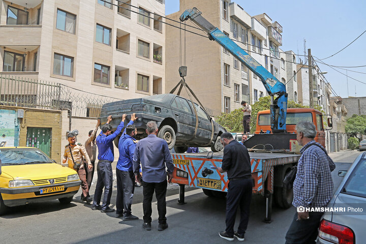 جمع آوری ماشین های اسقاطی از سطح شهر