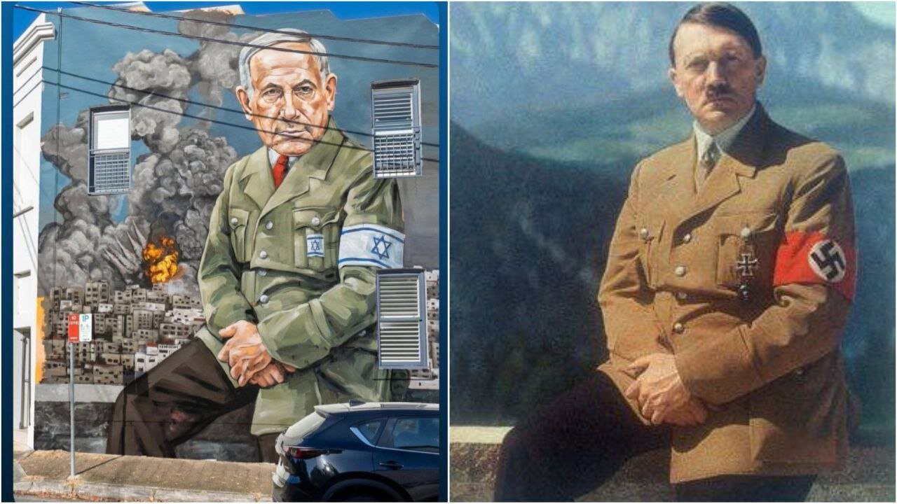 چهره نتانیاهو توسط هنرمند استرالیایی