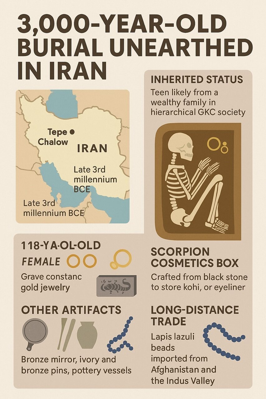 جعبه آرایش حیرتانگیز با نقش مار و عقرب! | کشف گور اشرافی ۳ هزار ساله در خراسان