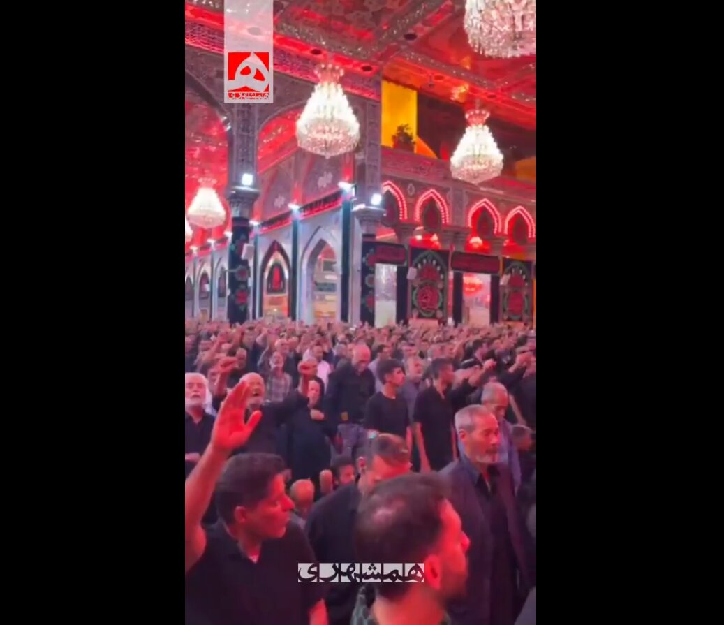 طنین «ابالفضل علمدار خامنه‌ای نگهدار» در حرم سیدالشهدا(ع) | ویدئو
