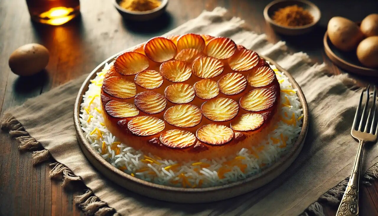 راز ته دیگ سیب زمینی طلایی و جدا شدن آسان از قابلمه + آموزش مرحله به مرحله