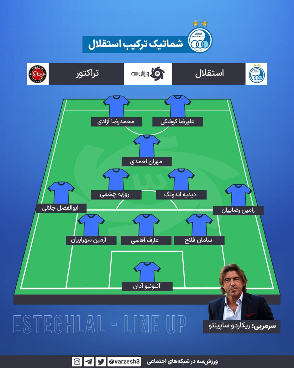 ترکیب استقلال و تراکتور در سوپرجام مشخص شد