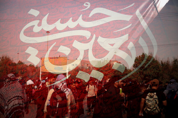 عاشقان اباعبدالله الحسین(ع) در مسیر پیاده روی کربلا