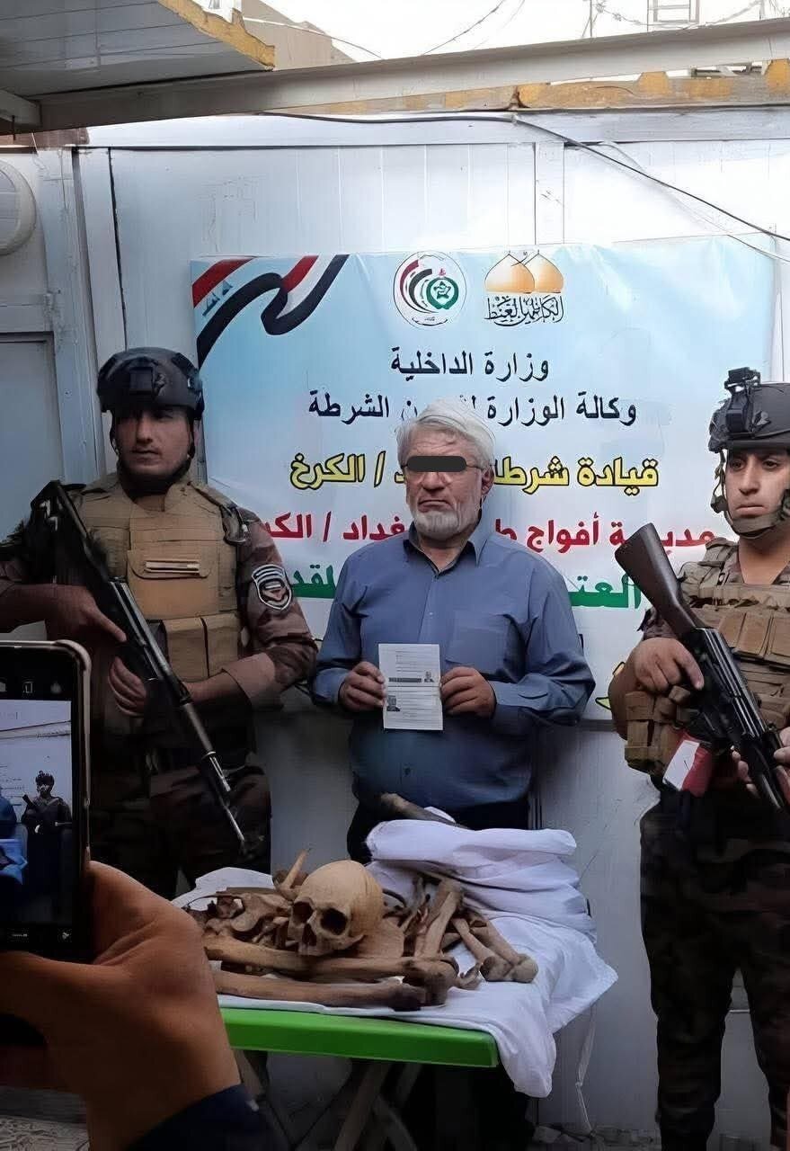 زائر ایرانی با استخوان اجساد در عراق دستگیر شد | عکس