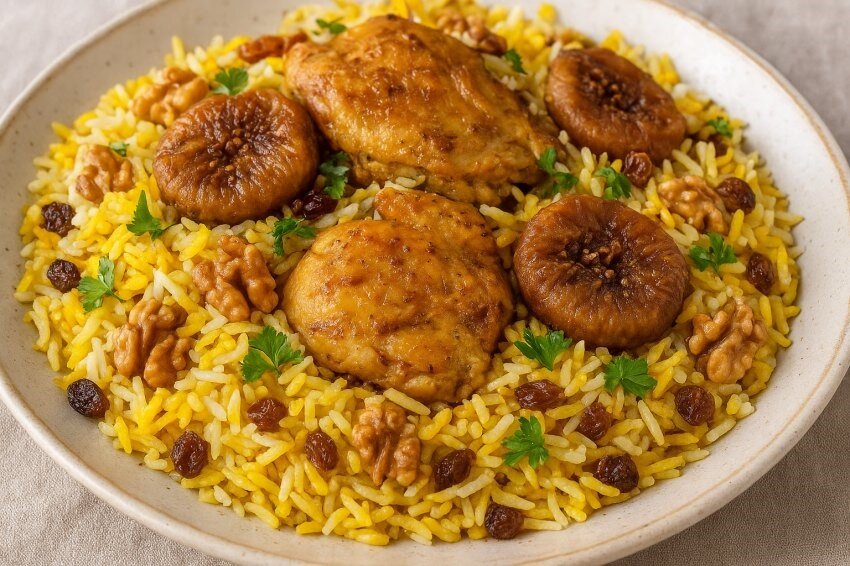 طرز تهیه انجیر پلو لذیذ و مقوی به روش سنتی