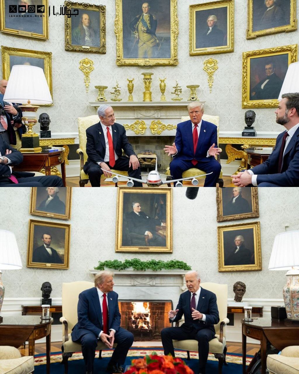 تزئینات طلایی اتاق بیضی کاخ سفید توسط ترامپ