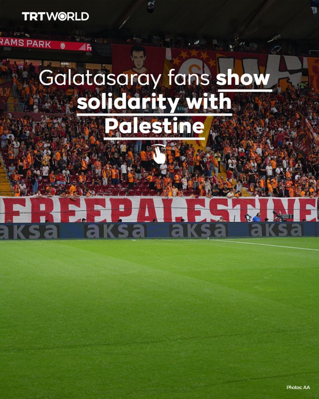 همبستگی هواداران تیم گالاتاسرای با مردم غزه