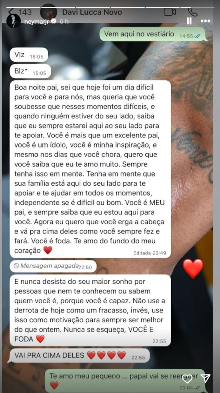 نامه احساسی پسر نیمار: بلند شو بابا + عکس