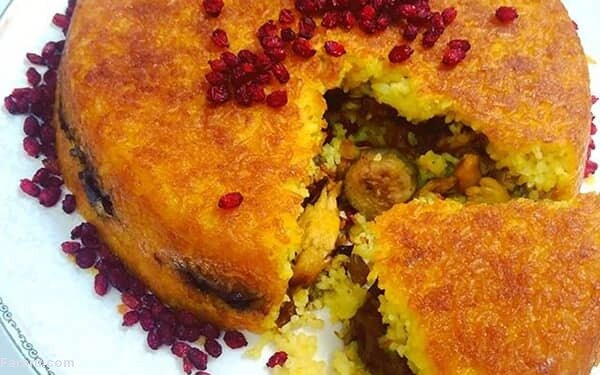 تهچین قیسی قجری؛ یک شاهکار خوش رنگ و لعاب باطعم قدیمی ! غذای مورد علاقه شاه قاجار