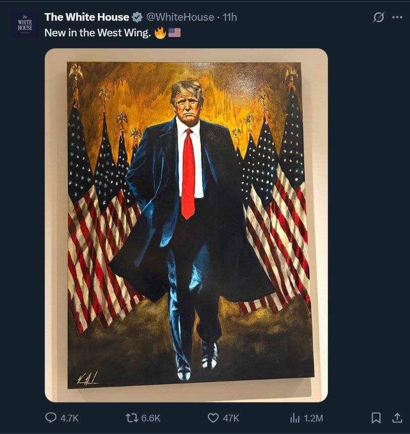 نقاشی جدیدی که ترامپ از خودش در کاخ سفید نصب کرد! | عکس