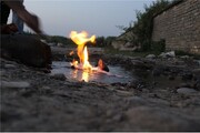 آتش گرفتن عجیب یک چشمه در مازندران + فیلم