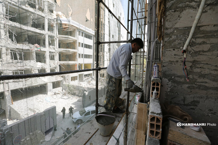 بازسازی ساختمان‌های آسیب دیده در جنگ ۱۲ روزه