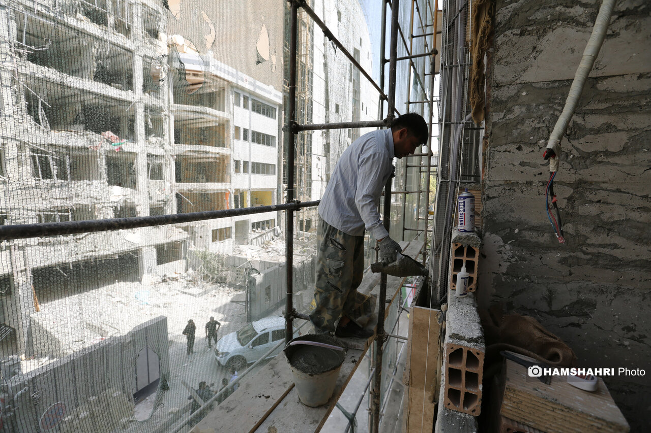 بازسازی ساختمان‌های آسیب دیده در جنگ ۱۲ روزه