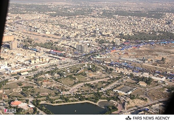 لحظات ریزش پل در حال ساخت در کربلا 